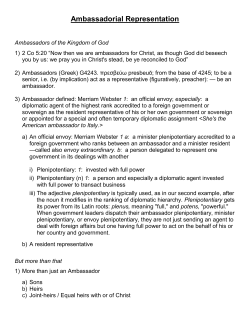 Ambassadorial Representation