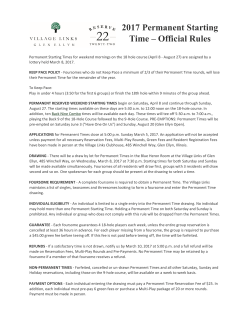 2017 Permanent Starting Time &ndash; Official Rules