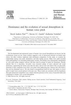 Dominance and the evolution of sexual dimorphism in human voice