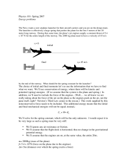 Physics 101- Spring 2007 Energy problems The choice of initial and
