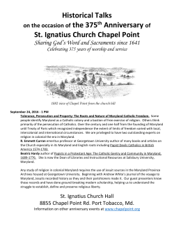 Historical Talks St. Ignatius Church Chapel Point