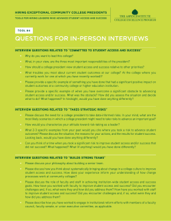 Questions for in-Person interviews