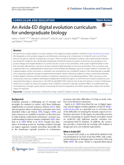 An Avida-ED digital evolution curriculum for undergraduate biology