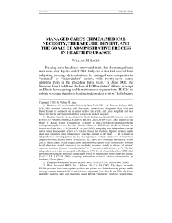 Managed Care&acirc;&bull;Žs Crimea: Medical Necessity, Therapeutic Benefit