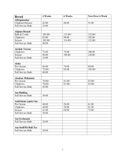 extensive price list