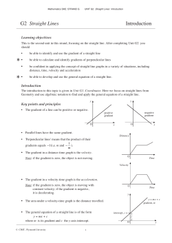 G2 Straight Lines Introduction