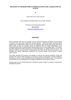 recovery of uranium from a strong sulfuric acid loaded strip or eluate