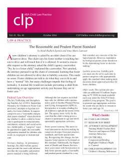 The Reasonable and Prudent Parent Standard