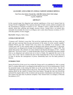 ALLEGORY AND SATIRE ON ANIMAL FARM BY GEORGE