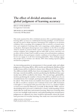 The effect of divided attention on global judgment of learning