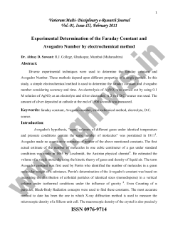 Experimental Determination of the Faraday Constant and Avogadro