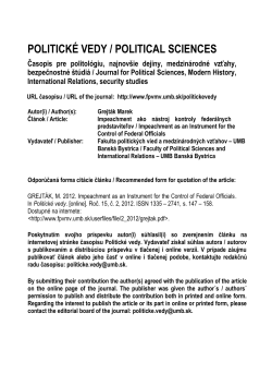 politick&eacute; vedy / political sciences