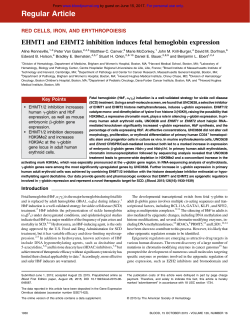 EHMT1 and EHMT2 inhibition induces fetal hemoglobin expression