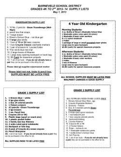 4 Year Old Kindergarten - Barneveld School District