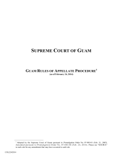 Supreme Court of Guam Rules of Appellate Procedures