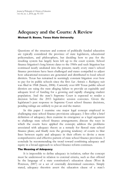 Adequacy and the Courts: A Review