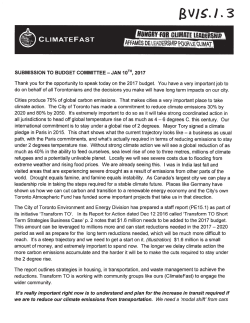 Communication from Lyn Adamson, ClimateFast
