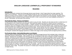 ELL Standards Reading