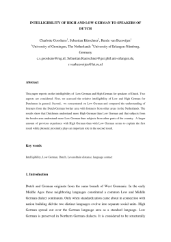 intelligibility of high and low german