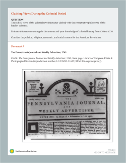 Clashing Views During the Colonial Period