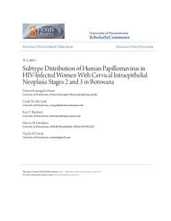 Subtype Distribution of Human Papillomavirus in HIV