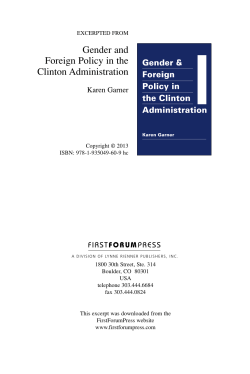 Gender and Foreign Policy in the Clinton Administration