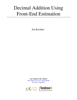 Decimal Addition Using Front-End Estimation