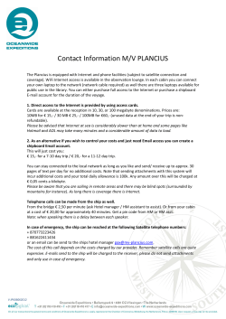 Contact Information M/V PLANCIUS