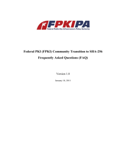 Federal PKI Community Transition to SHA