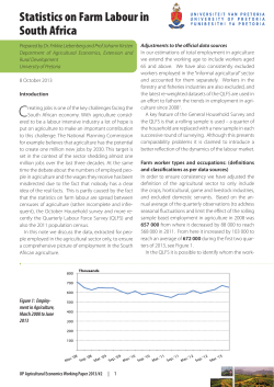 Statistics on Farm Labour in South Africa