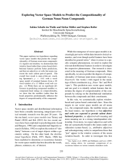 Exploring Vector Space Models to Predict the Compositionality of