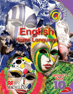 Solutions for All English Home Language Grade 10 Learner`s Book