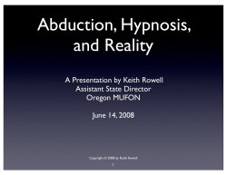 Abduction, Hypnosis, and Reality