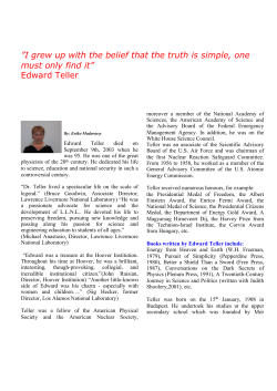 Edward Teller - School of Mathematics and Statistics