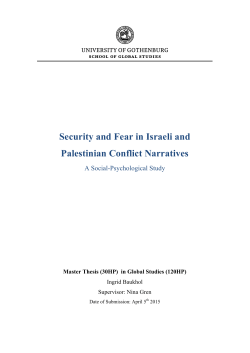 Security and Fear in Israeli and Palestinian Conflict
