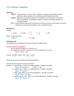 4.4A Properties of Logarithms