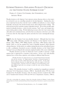 EXTREME DISSENSUS: EXPLAINING PLURALITY DECISIONS ON