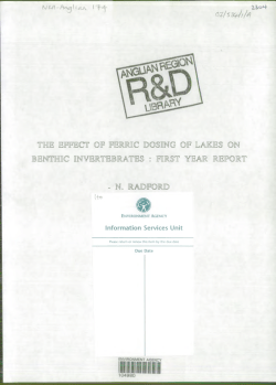 the effect of ferric dosing of lakes on benthic invertebrates