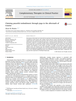 Claiming peaceful embodiment through yoga in the aftermath of