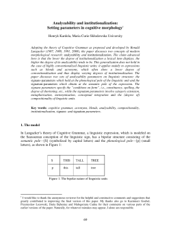 Setting parameters in cognitive morphology