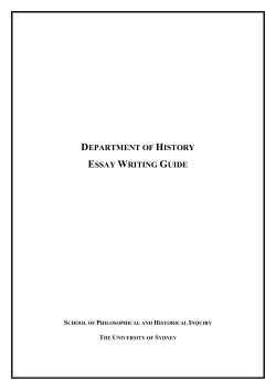 department of history essay writing guide