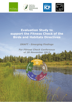 Evaluation Study to support the Fitness Check of the Birds and