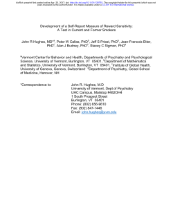 Development of a Self-Report Measure of Reward