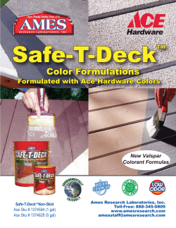 New Valspar Colorant Formulas for Safe-T-Deck