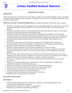 Payroll - Irvine Unified School District
