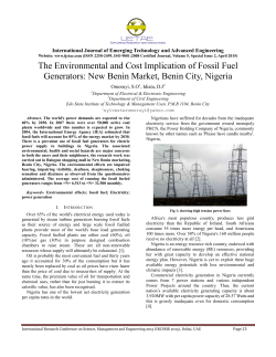 The Environmental and Cost Implication of Fossil Fuel