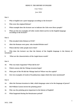 THE HISTORY OF ENGLISH