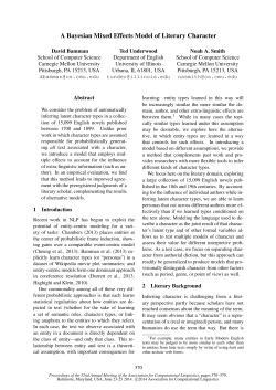A Bayesian Mixed Effects Model of Literary Character