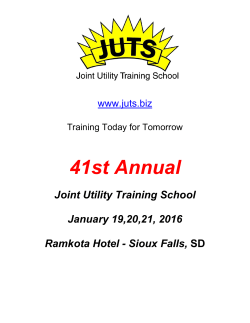 2016 JUTS click here - Joint Utility Training School