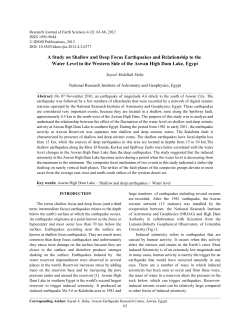 A Study on Shallow and Deep Focus Earthquakes